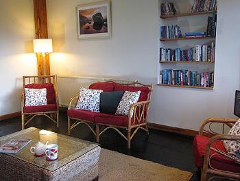 The open plan dining/sitting area